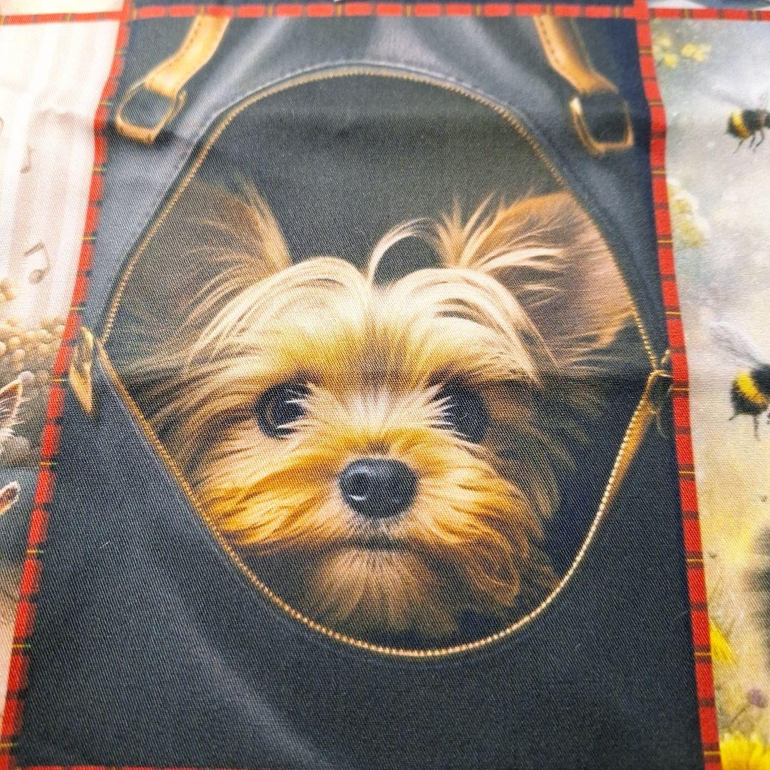 可愛い女の子とお婆ちゃんと犬パネル生地　ハンドメイド