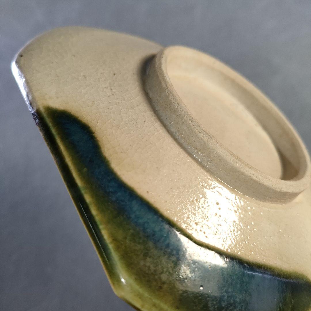 A1246-4/織部焼/加藤作助 造/織部銘々皿5客/共箱/飾皿/盛皿/懐石道具