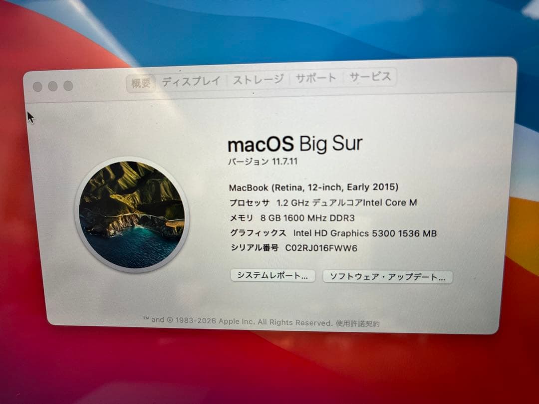 MacBook 12インチ　Early 2015