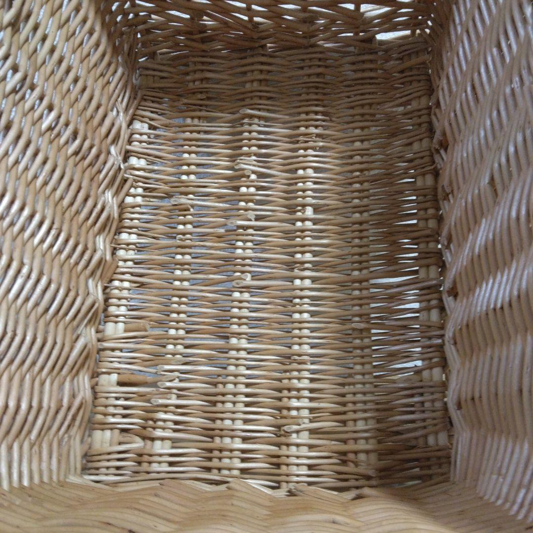 籐 ラタン 大きめ バスケット かご 同サイズ3個セット 収納 小物入れ