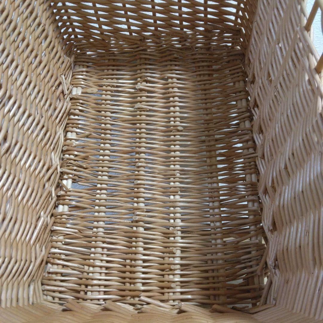 籐 ラタン 大きめ バスケット かご 同サイズ3個セット 収納 小物入れ