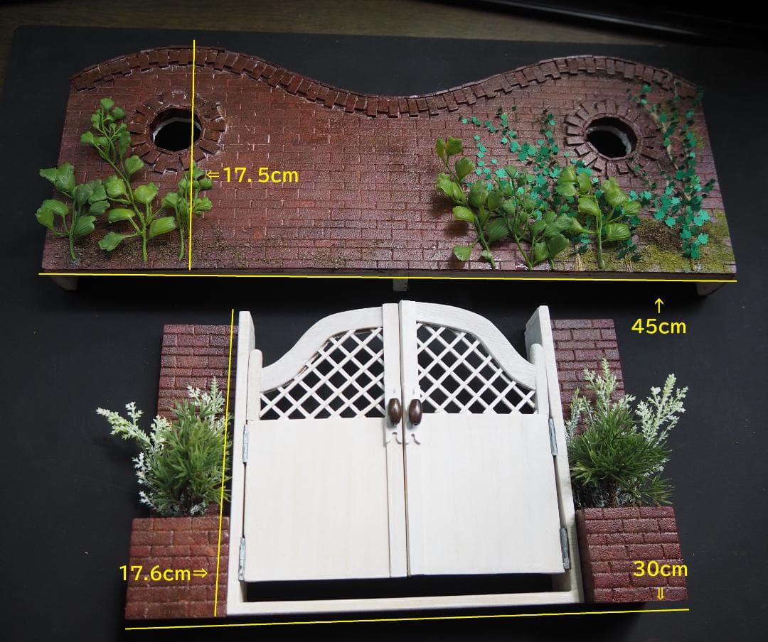 ひまわりの咲くミニチュアガーデン　背景ボード