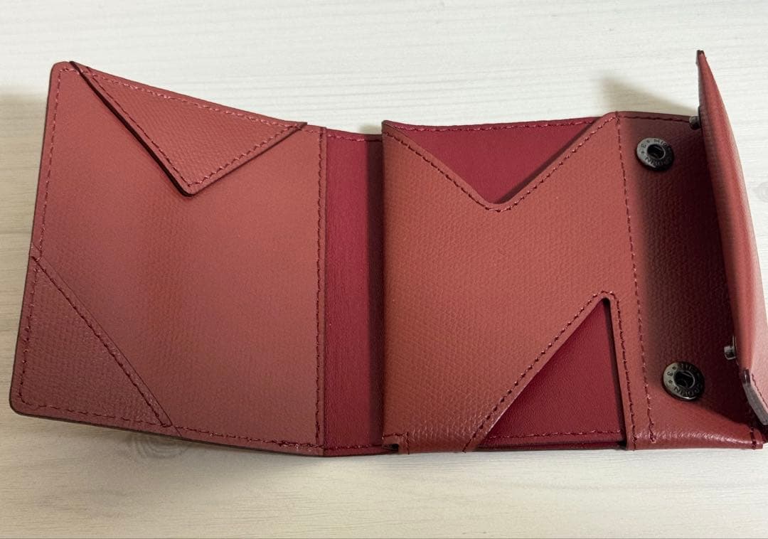 アブラサス　薄い財布 レザー (ボルドー)