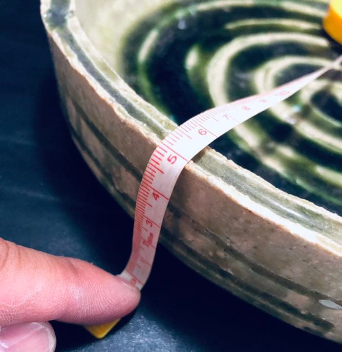 美しい古美術◼️蔵から美しい緑色の生け花の鉢が出てきました。花道具、茶道具、骨董