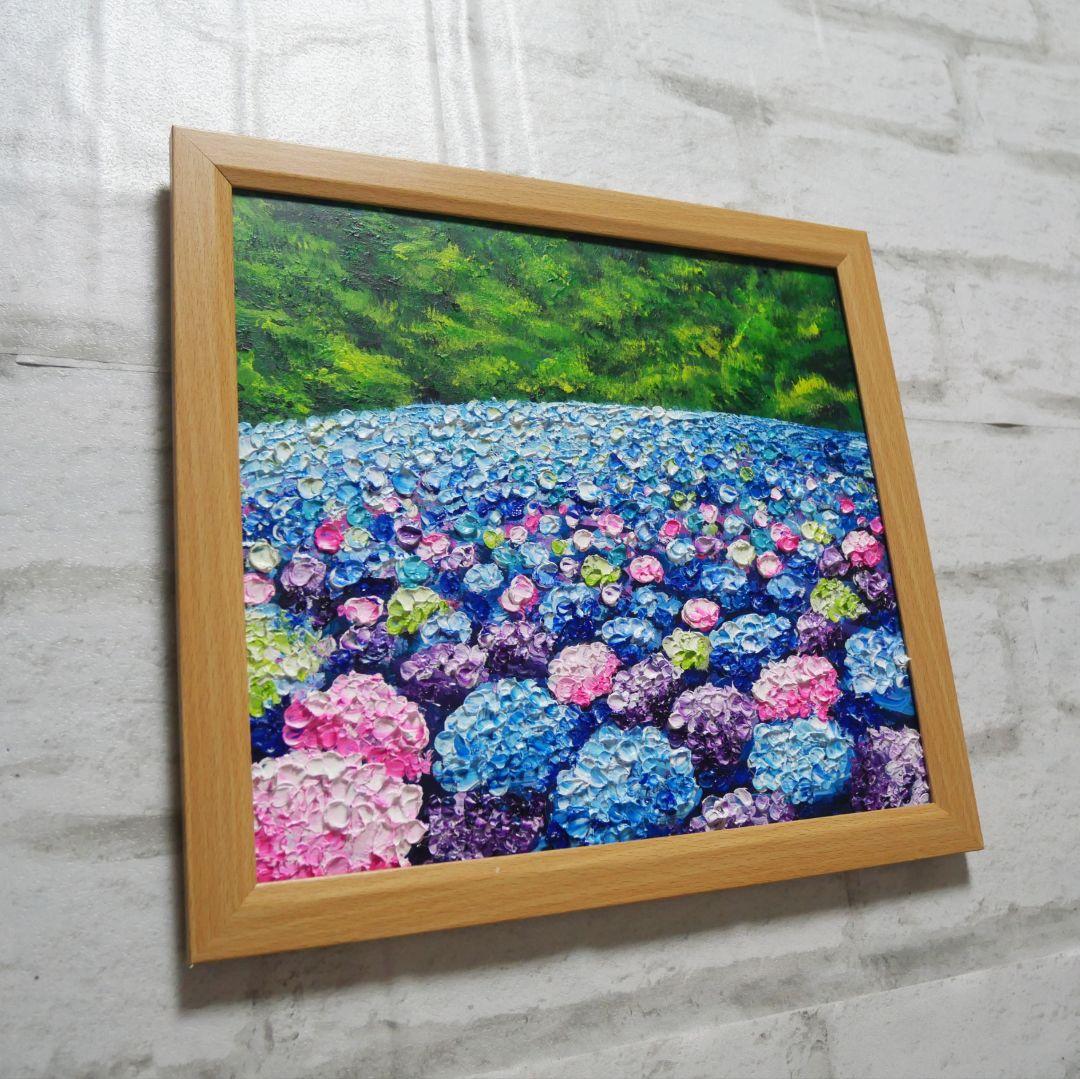 油絵 油彩 油彩画 絵画 絵【紫陽花池】