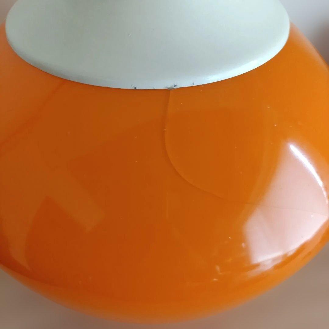 天井照明　電気傘　オレンジペンダントライト 　昭和レトロ☆レトロポップ