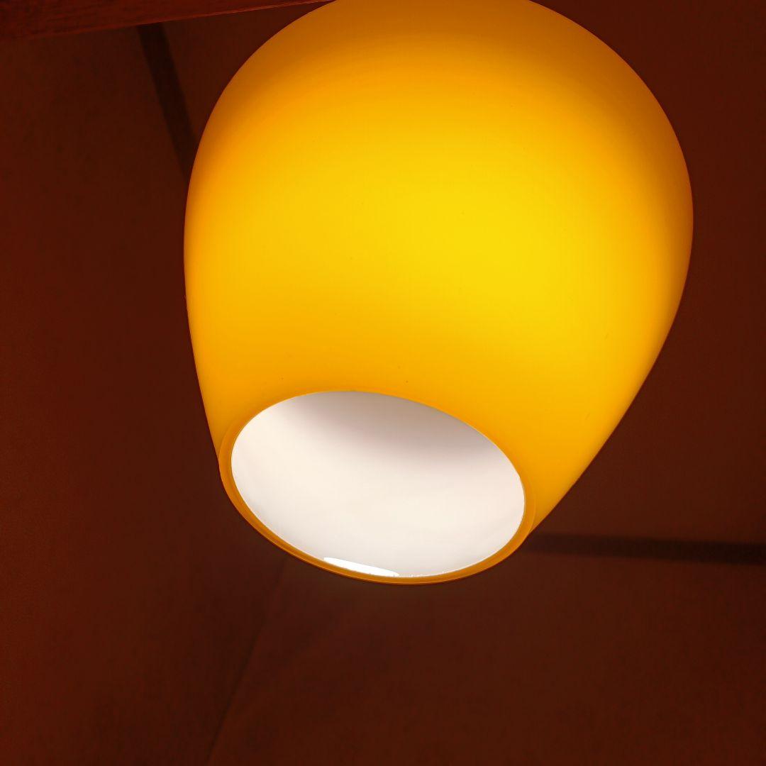 天井照明　電気傘　オレンジペンダントライト 　昭和レトロ☆レトロポップ