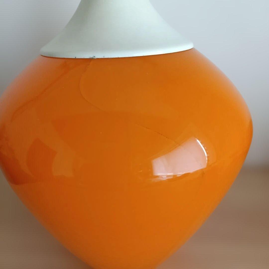 天井照明　電気傘　オレンジペンダントライト 　昭和レトロ☆レトロポップ