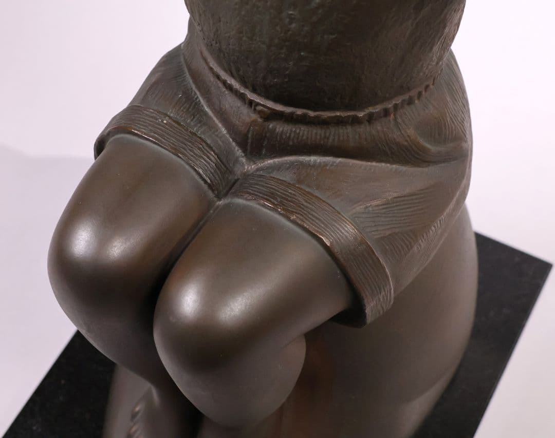 【CM462】玉野勢三「ひざし(座)」少女 ブロンズ 銅 限定 置物 高50.5