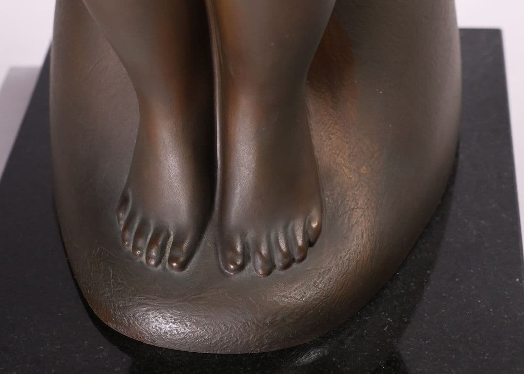 【CM462】玉野勢三「ひざし(座)」少女 ブロンズ 銅 限定 置物 高50.5