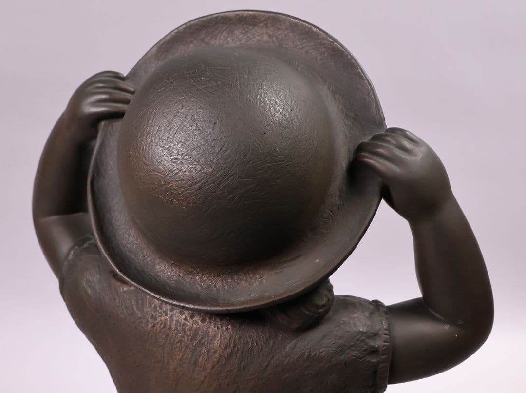 【CM462】玉野勢三「ひざし(座)」少女 ブロンズ 銅 限定 置物 高50.5