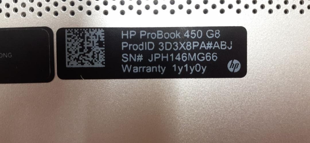 80L0227-02【ジャンク】HP ProBook450 G8/Core i5