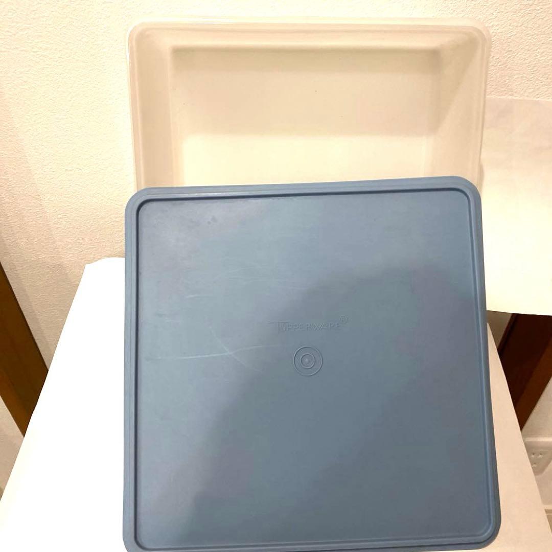 日本タッパーウェア（株）四角形の保存容器蓋付き2個新品