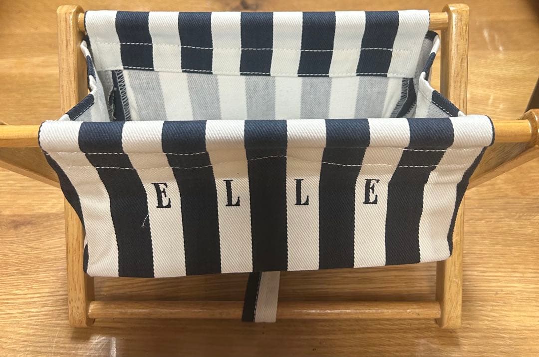 ELLE ストライプ小物入れ　大