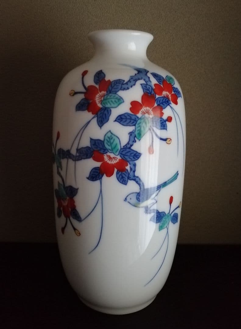 和泉作 鍋島焼花瓶/共箱