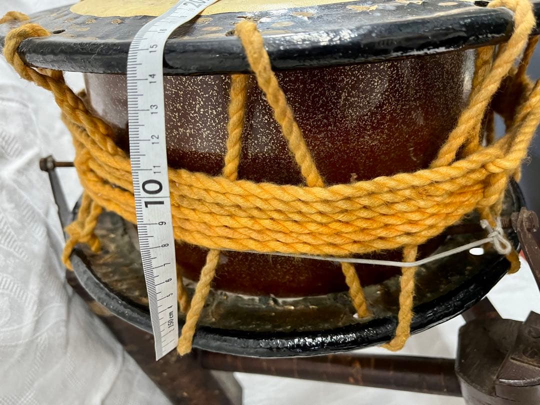 和太鼓　締太鼓　台(桜の樺細工) バチ　セット