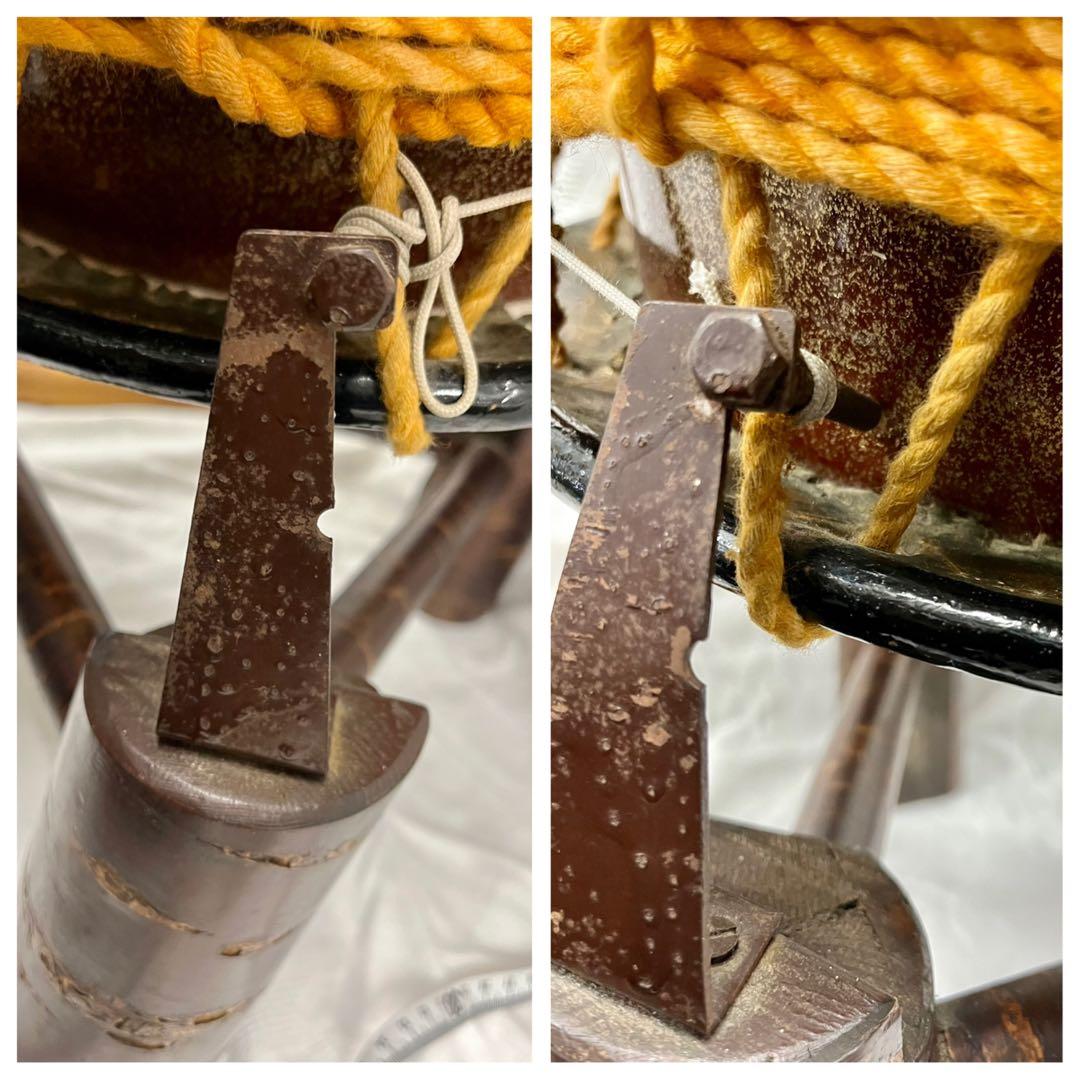 和太鼓　締太鼓　台(桜の樺細工) バチ　セット