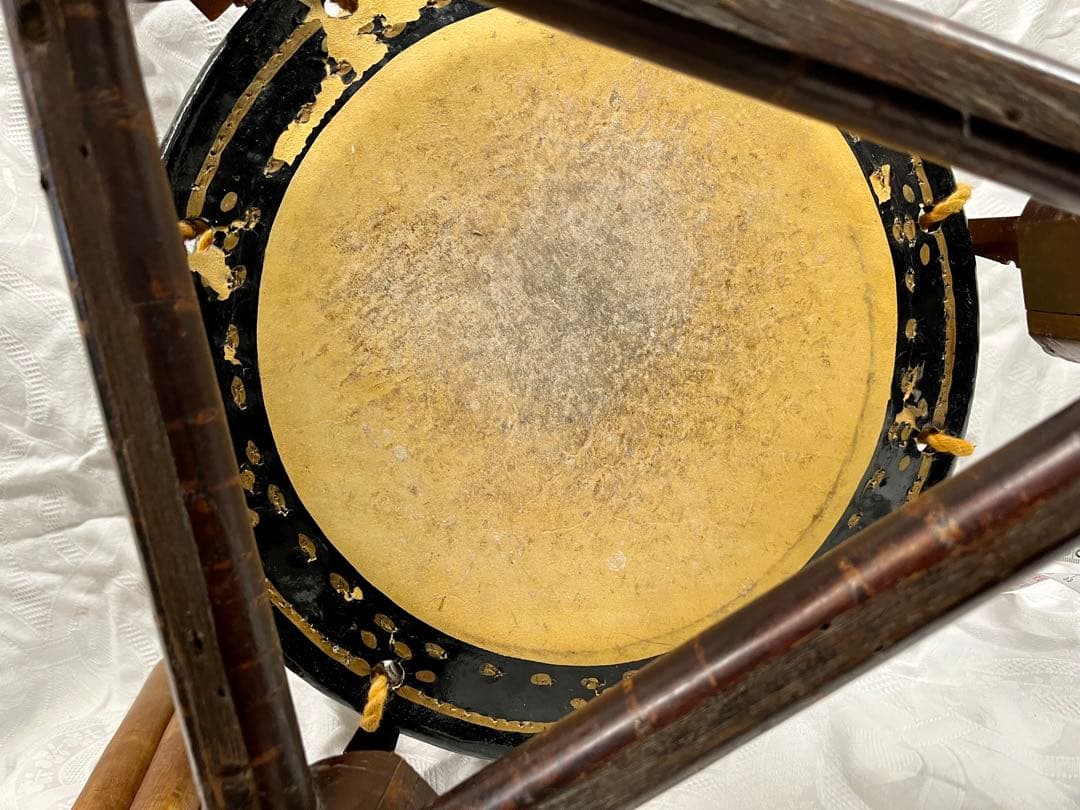 和太鼓　締太鼓　台(桜の樺細工) バチ　セット