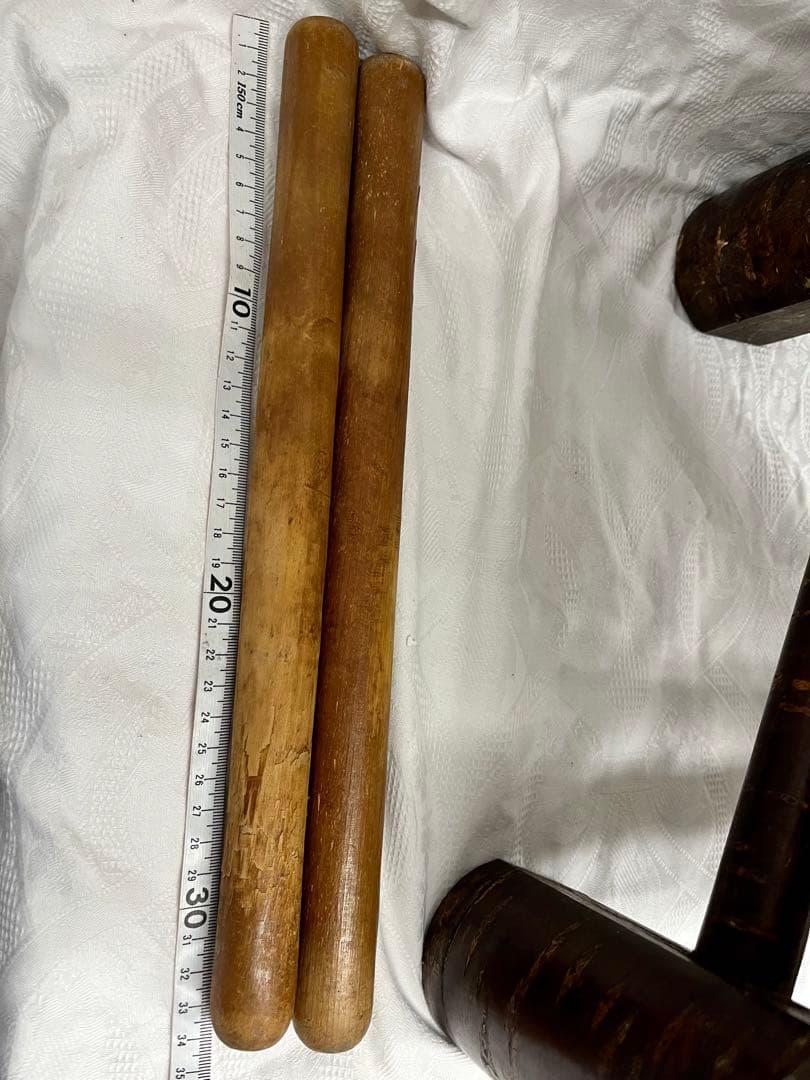 和太鼓　締太鼓　台(桜の樺細工) バチ　セット