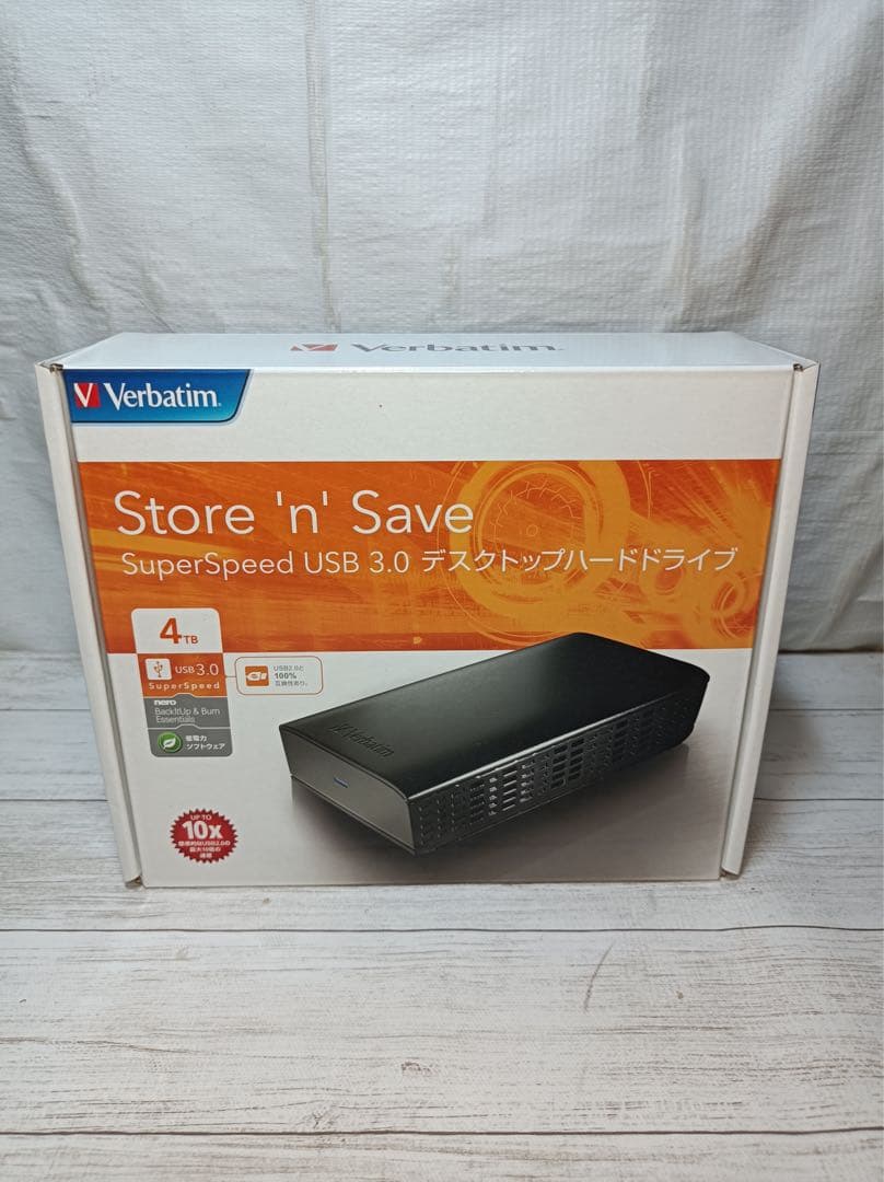 [八6162【未使用品】Verbatim デスクトップハードドライブ 4TB