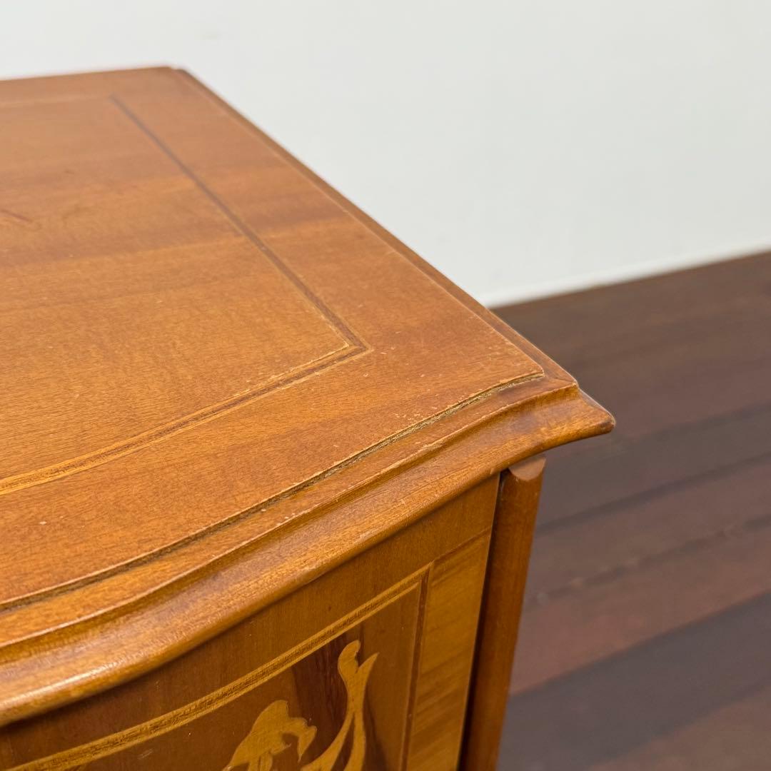 H23K58 イタリア製 猫脚 象嵌細工 3段チェスト クラシック クラシック