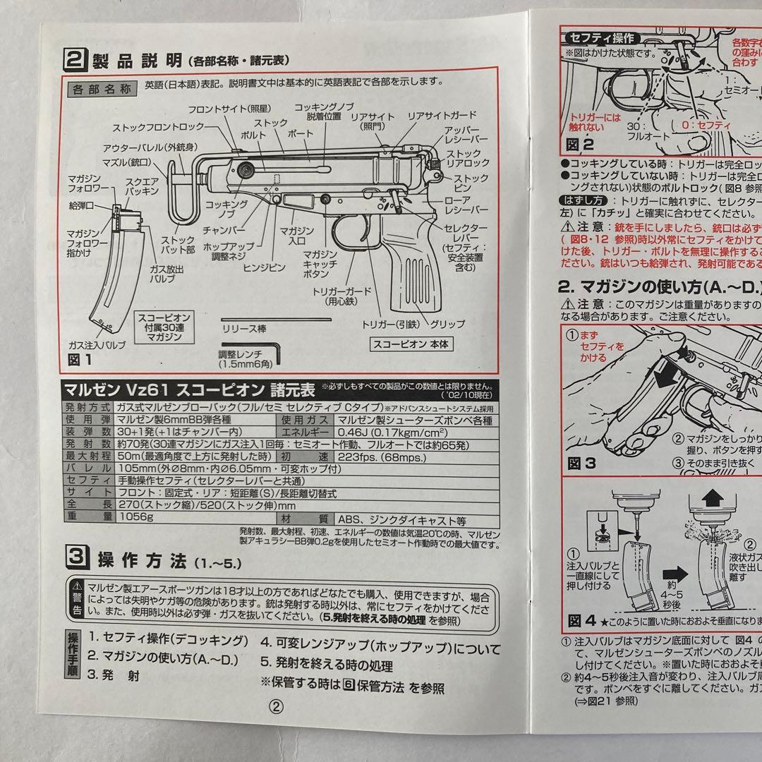 未使用 マルゼン スコーピオンVz61 フルオートブローバック.ASGKマーク