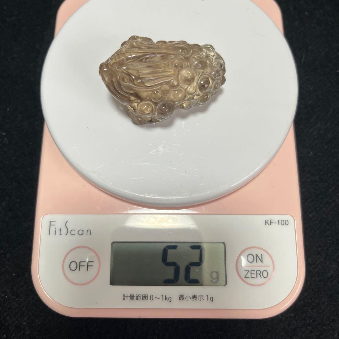 天然石スモーキーシトリンカエルの置物