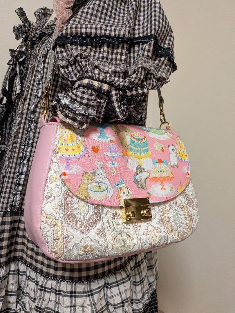 フラップトートバッグ　クックキャッツ柄