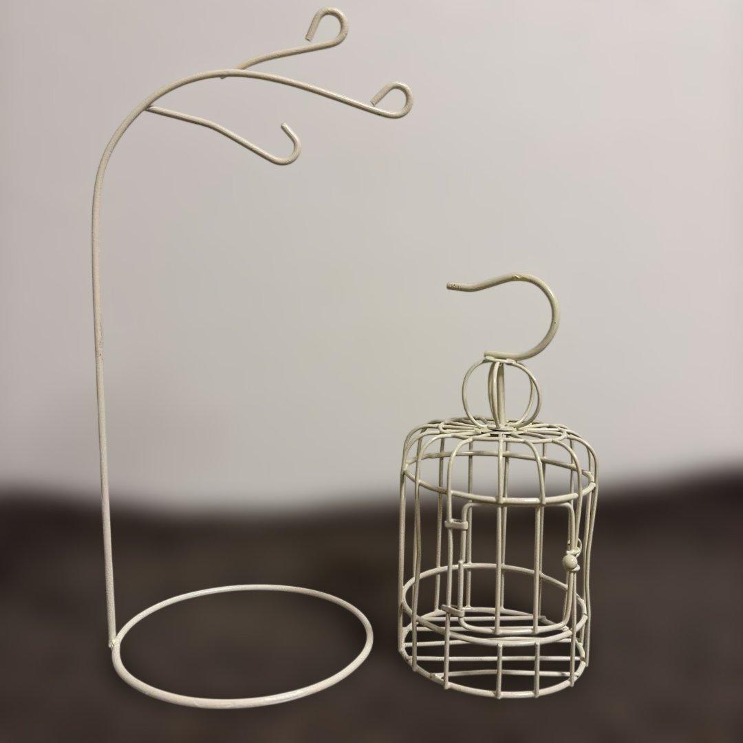ワイヤー製鳥かご風インテリア