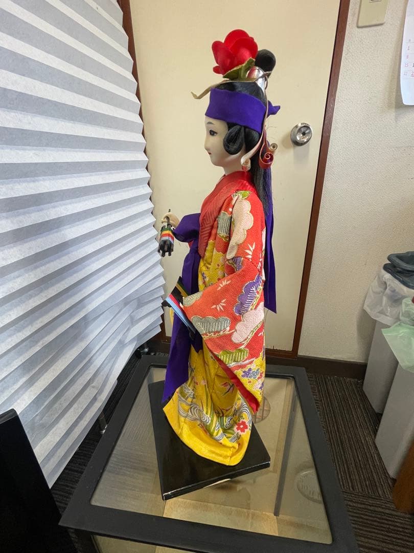 【ガラスケース入り 沖縄人形 和装人形】