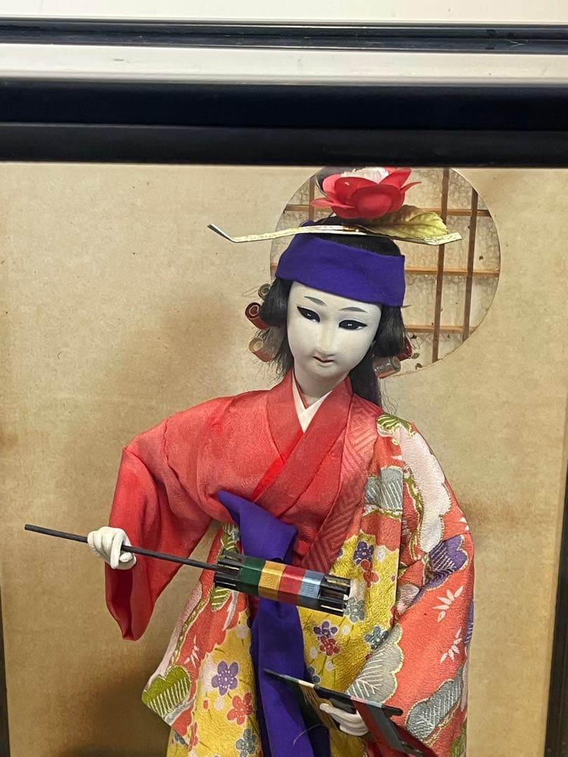 【ガラスケース入り 沖縄人形 和装人形】