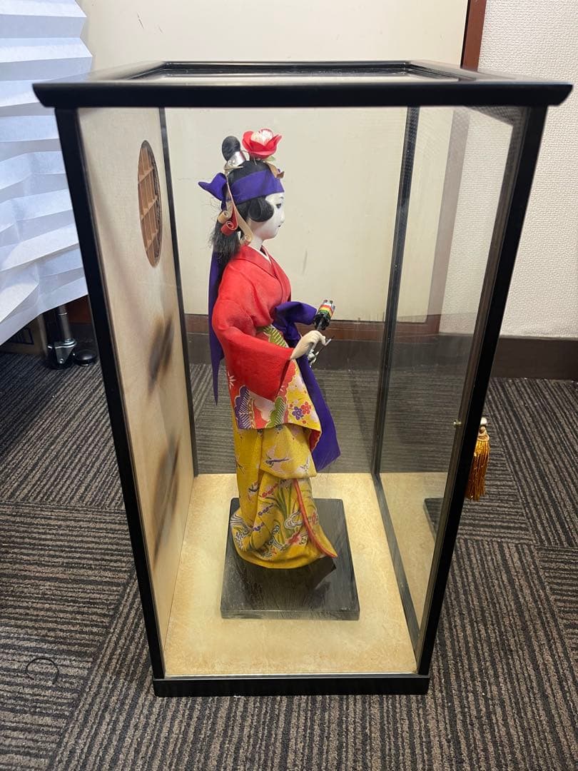 【ガラスケース入り 沖縄人形 和装人形】