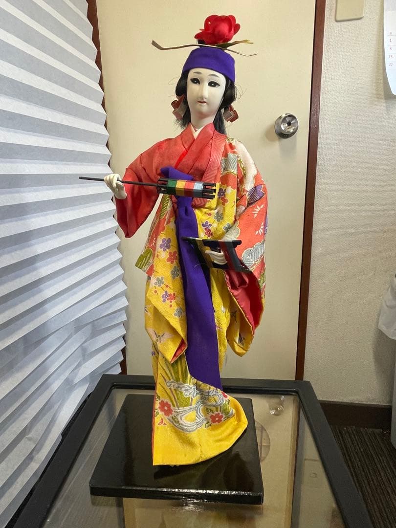 【ガラスケース入り 沖縄人形 和装人形】