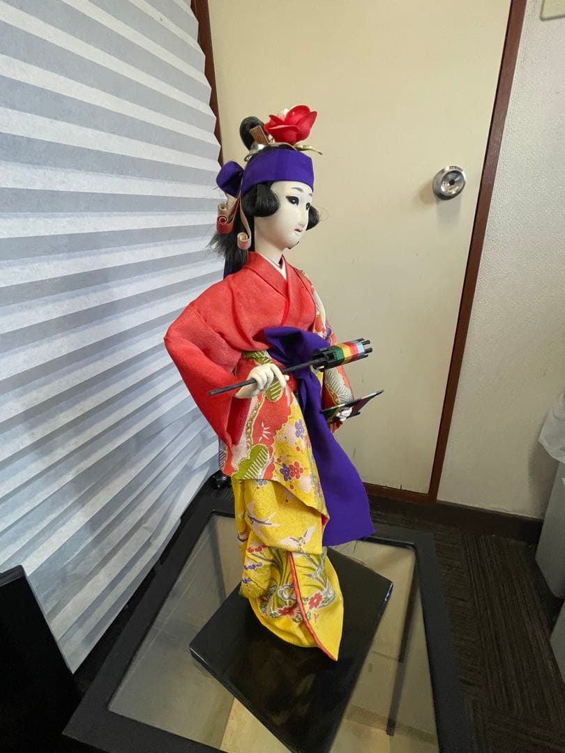 【ガラスケース入り 沖縄人形 和装人形】