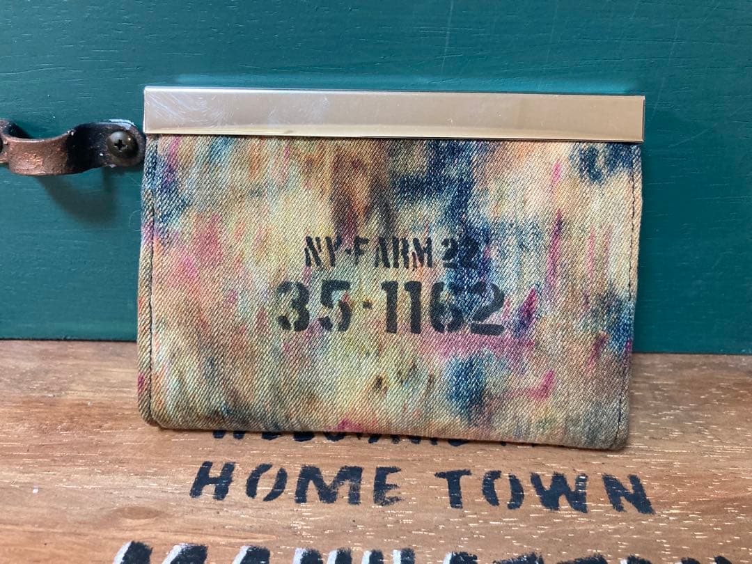 手染めデニム文鎮口金キーケース　№29