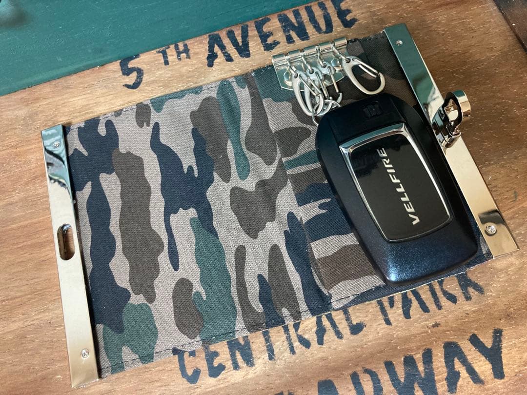 手染めデニム文鎮口金キーケース　№29