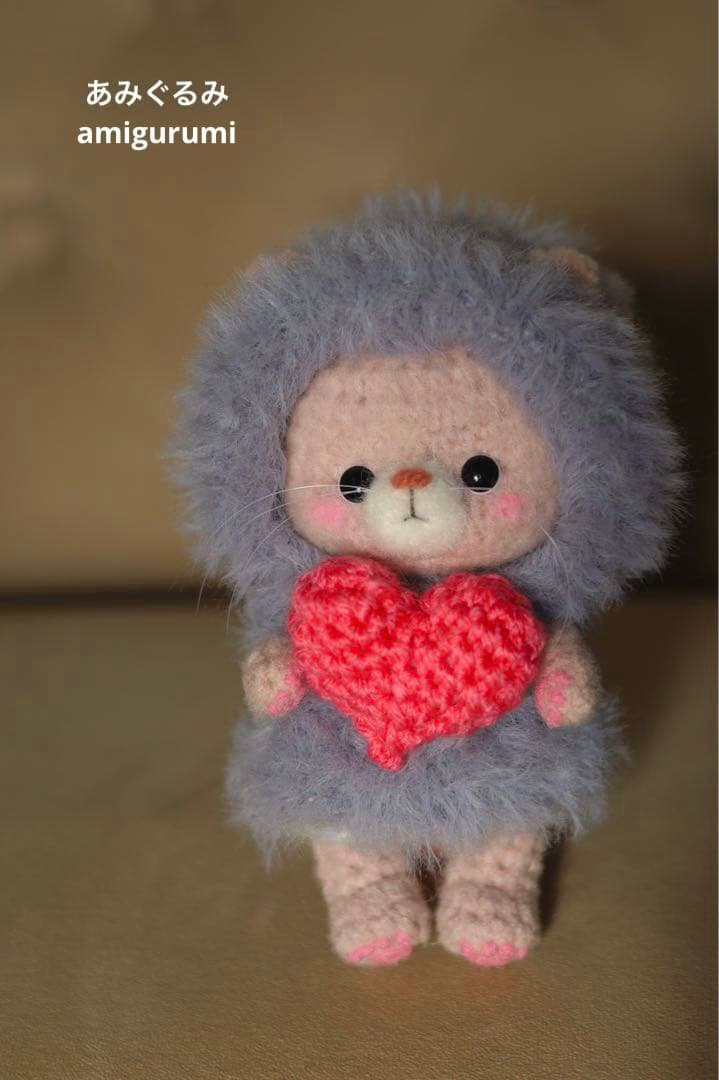 あーさん様 バレンタイン あみぐるみ 猫 ねこ フーディー フード