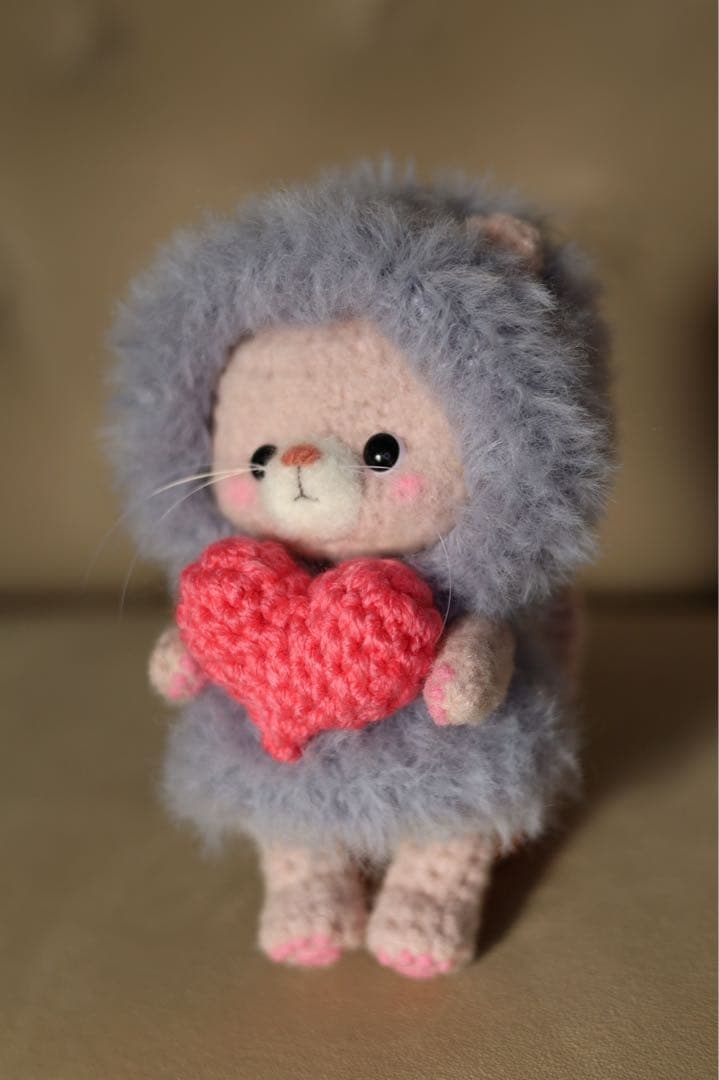 あーさん様 バレンタイン あみぐるみ 猫 ねこ フーディー フード