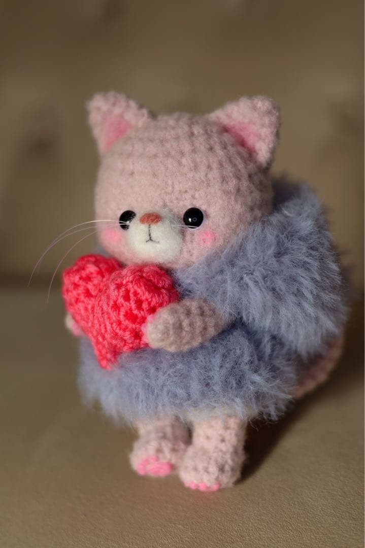 あーさん様 バレンタイン あみぐるみ 猫 ねこ フーディー フード