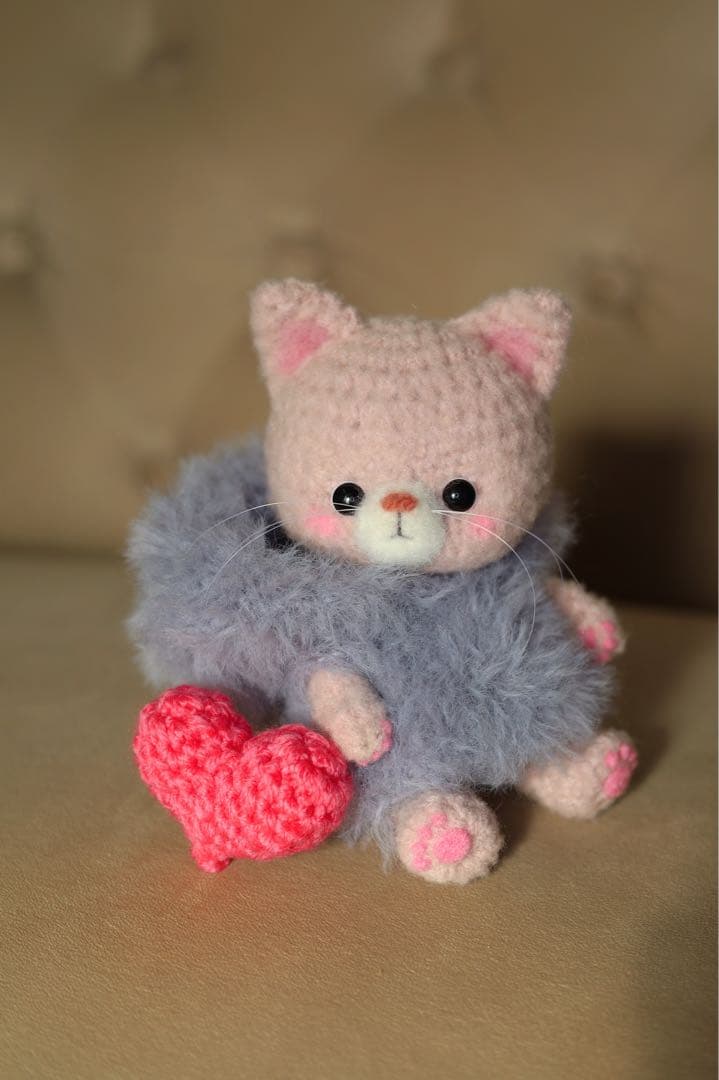 あーさん様 バレンタイン あみぐるみ 猫 ねこ フーディー フード