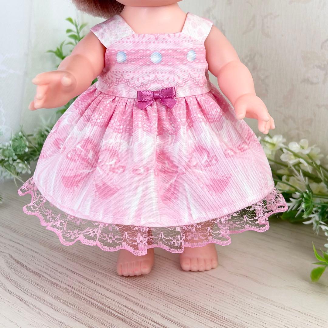 着せやすい❣️ 387 レースとリボン　メルちゃん　服　ソランちゃん　レミンちゃん