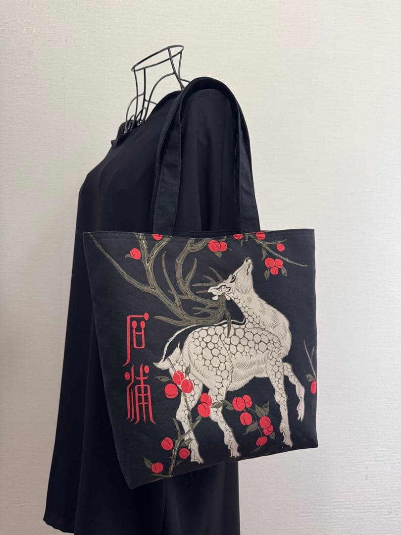 大相撲　石浦　間垣親方　相撲　浴衣　反物　和柄　粗布　　マチ付柔らかトートバッグ