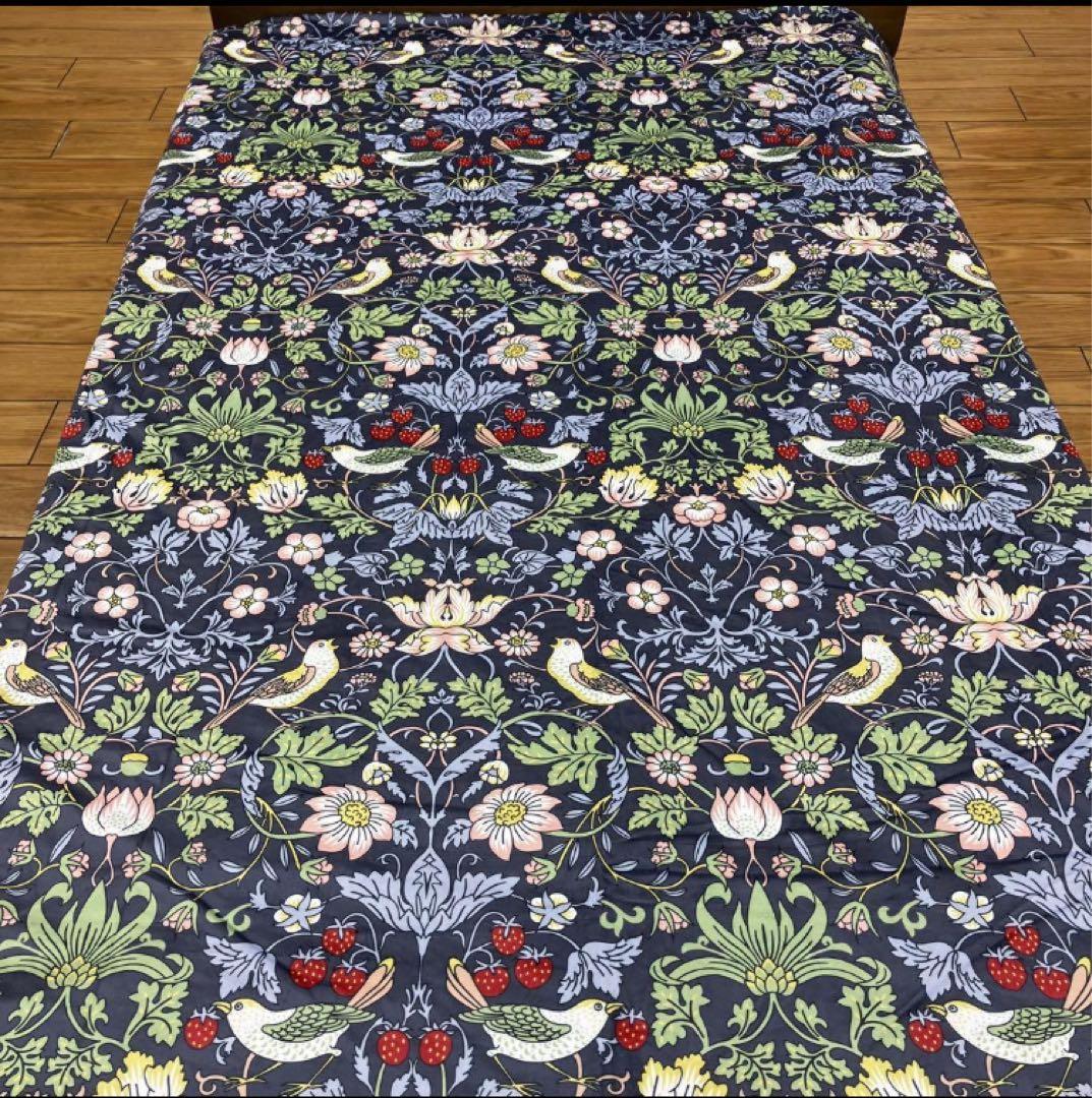 あったか掛けふとんカバー　W１８　フランネル　ウィリアムモリス　いちご泥棒　2枚