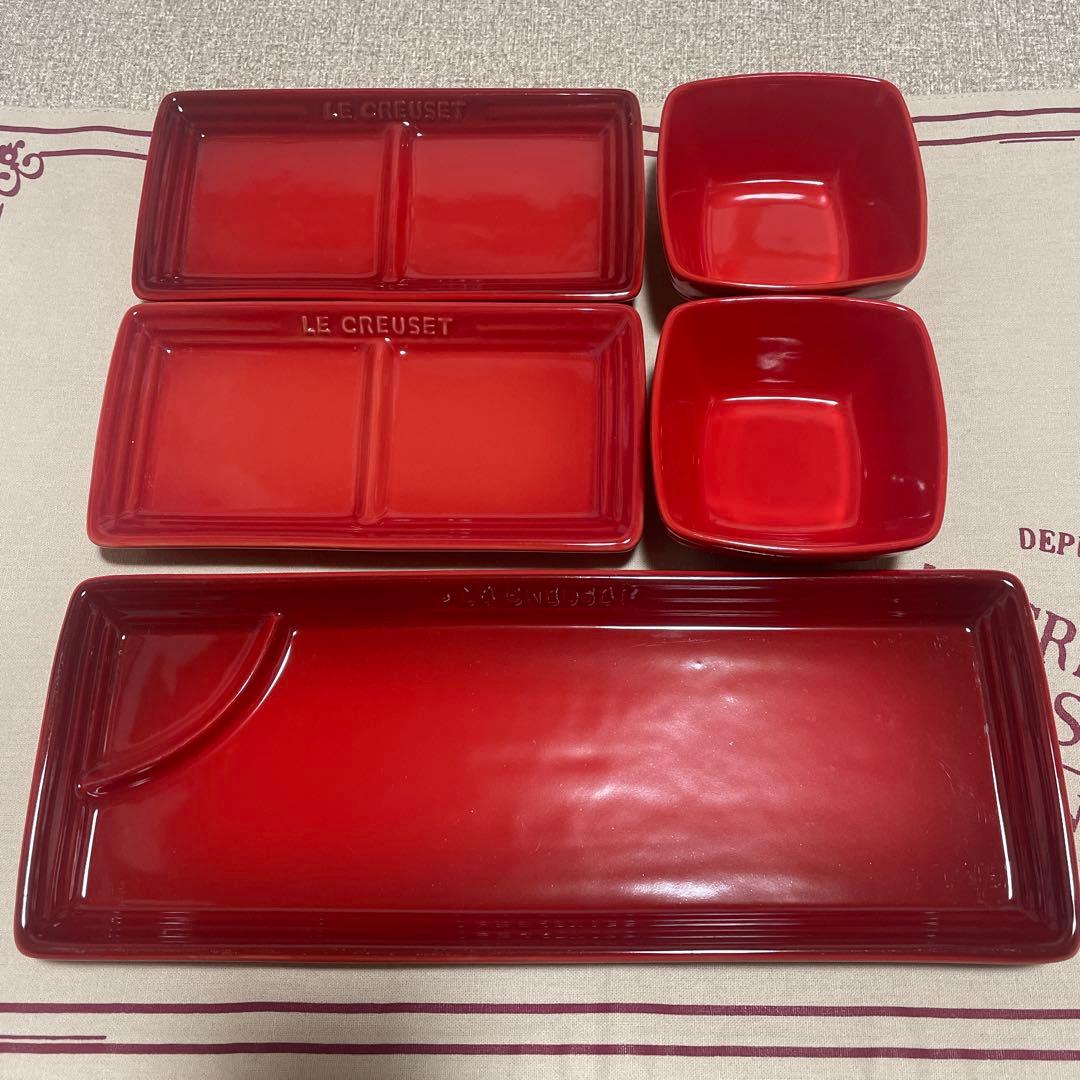 《美品》LE CREUSET 赤 食器セット 5点