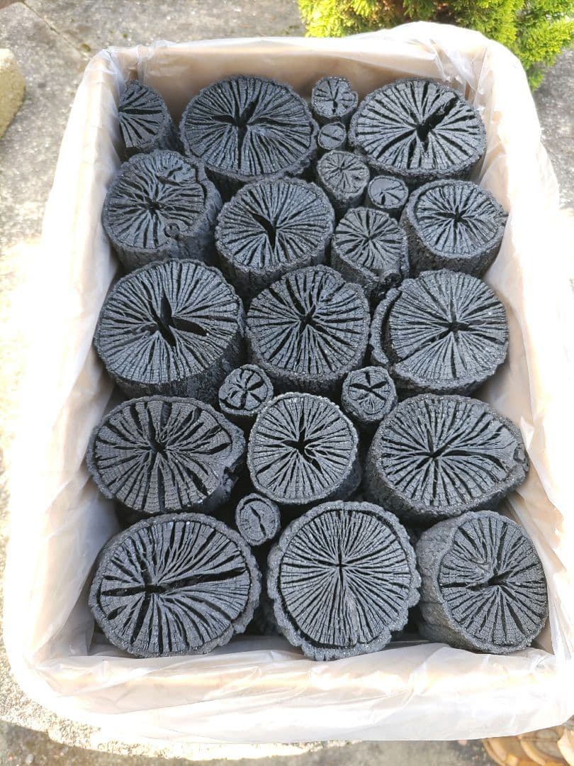 【 伊予の切炭 】約6kg 菊炭 黒炭 太め