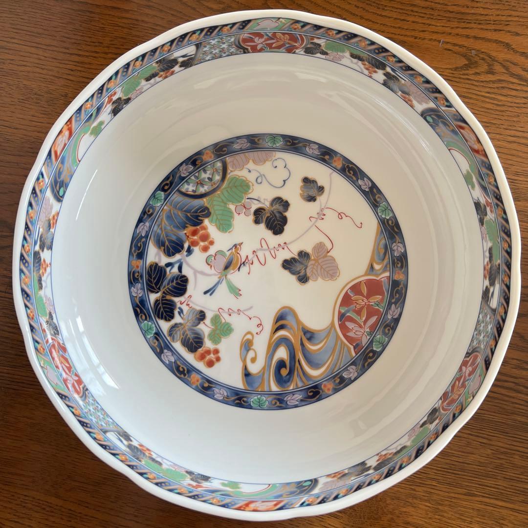 高級陶器　趣味のうつわ　丸谷焼 大鉢 錦伊万里　日本の器　友禅八角　庫山窯　丸喜