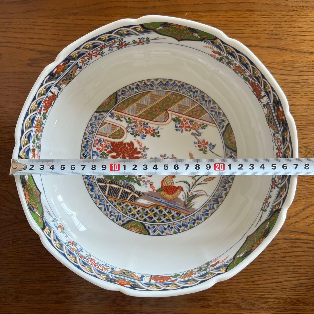 高級陶器　趣味のうつわ　丸谷焼 大鉢 錦伊万里　日本の器　友禅八角　庫山窯　丸喜