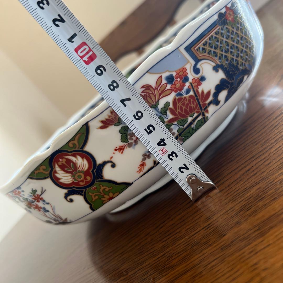 高級陶器　趣味のうつわ　丸谷焼 大鉢 錦伊万里　日本の器　友禅八角　庫山窯　丸喜