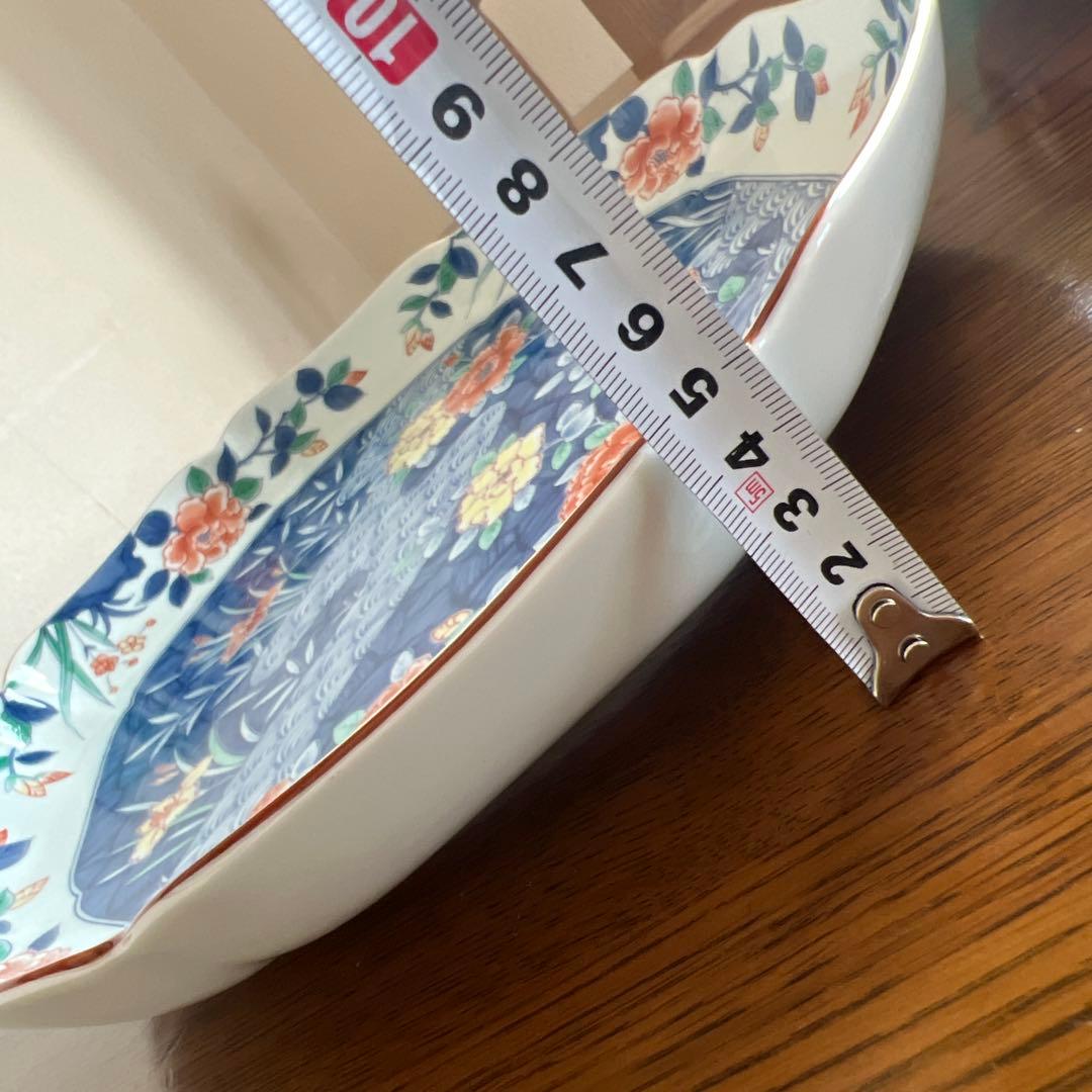 高級陶器　趣味のうつわ　丸谷焼 大鉢 錦伊万里　日本の器　友禅八角　庫山窯　丸喜