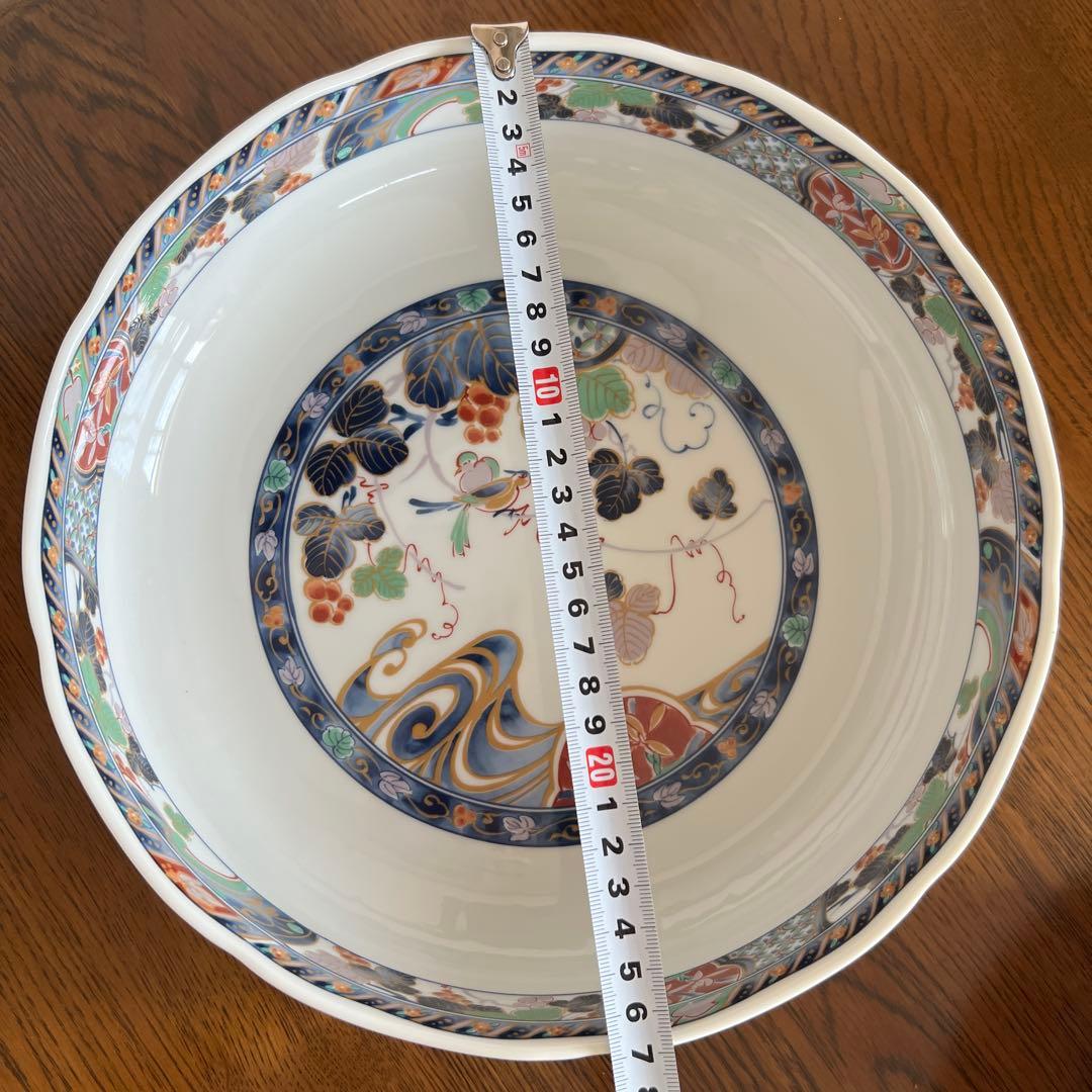 高級陶器　趣味のうつわ　丸谷焼 大鉢 錦伊万里　日本の器　友禅八角　庫山窯　丸喜